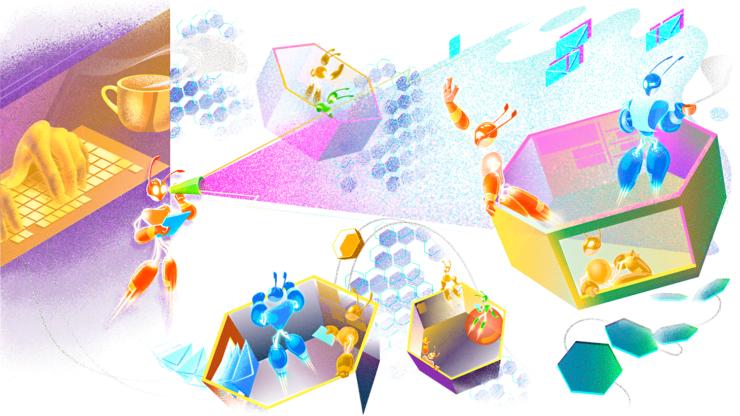 Virtual actors in different servers