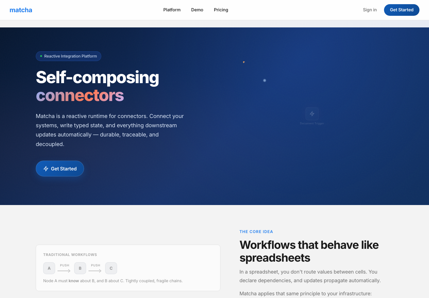 Inmem Matcha home page